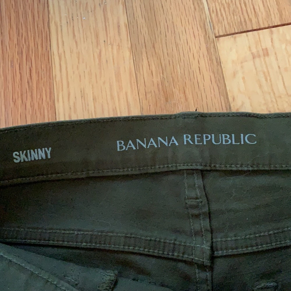BANANA REPUBLIC waxed skinny jeans green denim 26 - Picture 7 of 8